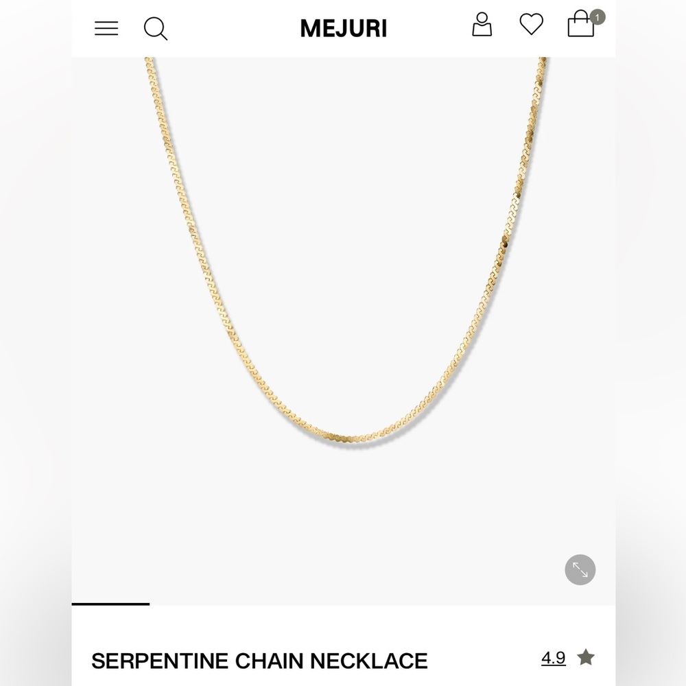 Mejuri Gold Serpentine Chain Necklace- 14k gold. 18 inch length